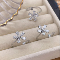 Кольцо цветок цвет серебро 