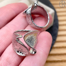 Кольцо Фриформ, цвет серебро 20 мм 