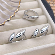 Кольцо фриформ цвет серебро 