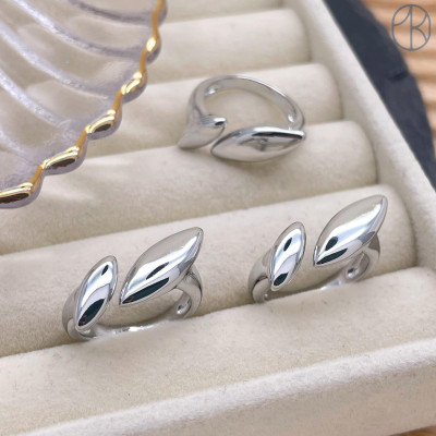 Кольцо фриформ цвет серебро 