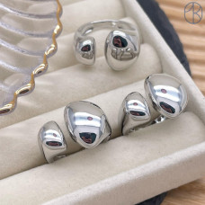 Кольцо фриформ цвет серебро 