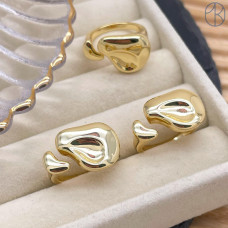 Кольцо фриформ цвет золото 