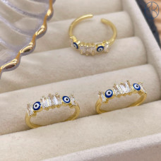 Кольцо глаз цирконы цвет золото 