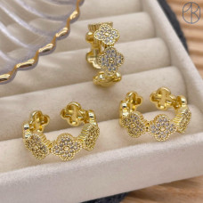 Кольцо клевер цвет золото 