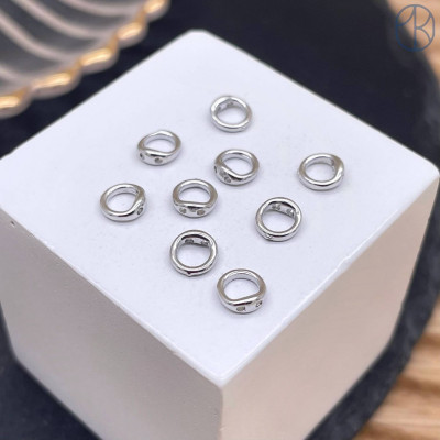 Кольцо концевик уп. 6шт. люкс, цвет серебро 5 мм