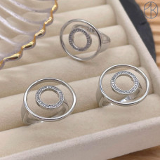 Кольцо круг цвет серебро 