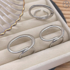 Кольцо овал цвет серебро 