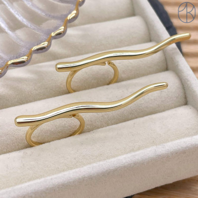 Кольцо палочка цвет золото 