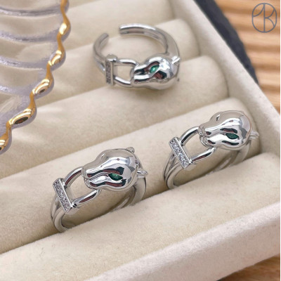 Кольцо пантера цвет серебро 