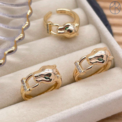 Кольцо пантера цвет золото 