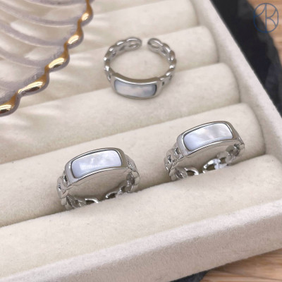 Кольцо перламутр цвет серебро 