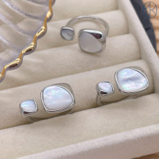 Кольцо перламутр цвет серебро 