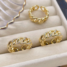 Кольцо плетеное цвет позолота 