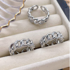 Кольцо плетеное цвет серебро 