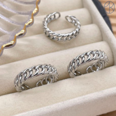 Кольцо плетеное цвет серебро 