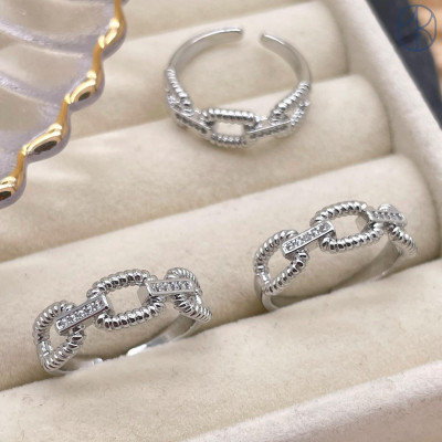 Кольцо плетеное цвет серебро 