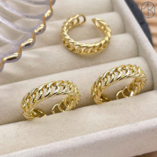 Кольцо плетеное цвет золото 