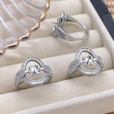 Кольцо под вклейку цвет серебро