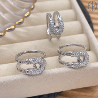 Кольцо под вклейку цвет серебро