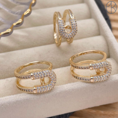 Кольцо под вклейку цвет золото