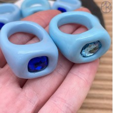 Кольцо с кристаллом Swarovski №21