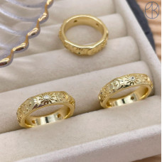 Кольцо солнце, луна и звезды цвет золото 