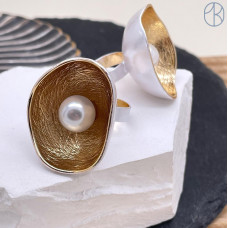 Кольцо сталь №10 цвет золото