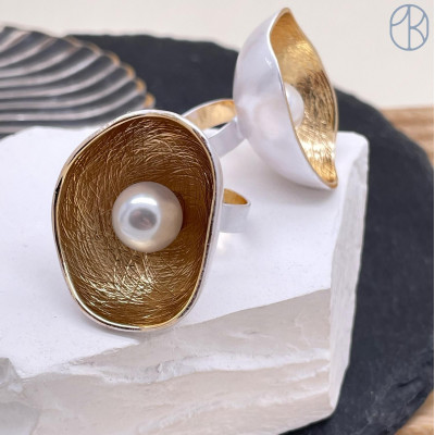 Кольцо сталь №10 цвет золото