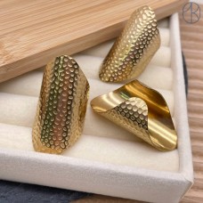 Кольцо сталь №110 цвет золото 