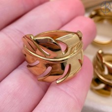 Кольцо сталь №114 цвет золото 