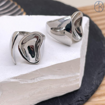 Кольцо сталь №13 цвет серебро