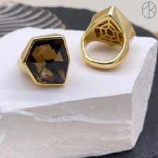 Кольцо сталь №14 цвет золото