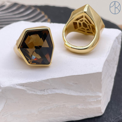 Кольцо сталь №14 цвет золото