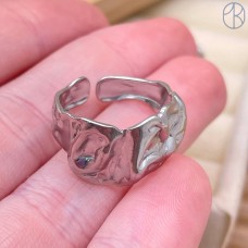 Кольцо сталь №140 цвет серебро 