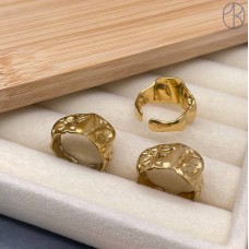 Кольцо сталь №140 цвет золото J03743