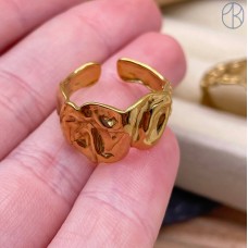 Кольцо сталь №140 цвет золото J03743