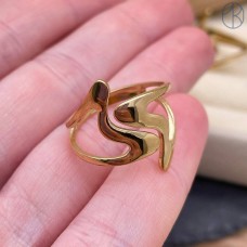 Кольцо сталь №141 цвет золото 