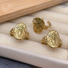 Кольцо сталь №146 цвет золото 