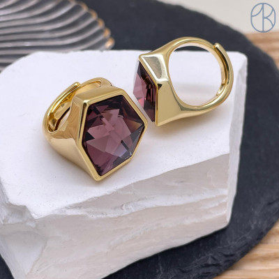 Кольцо сталь №15 цвет золото