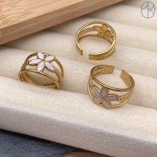Кольцо сталь №158 цвет золото 