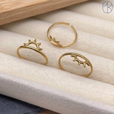 Кольцо сталь №160 цвет золото 