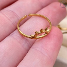 Кольцо сталь №160 цвет золото 