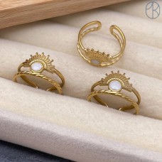 Кольцо сталь №161 цвет золото 