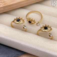 Кольцо сталь №161 цвет золото 