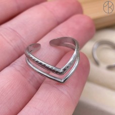 Кольцо сталь №166 цвет серебро 