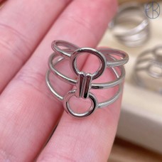 Кольцо сталь №168 цвет серебро 
