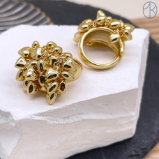 Кольцо сталь №17 цвет золото