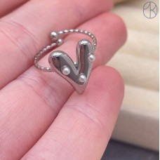 Кольцо сталь №172 цвет серебро 
