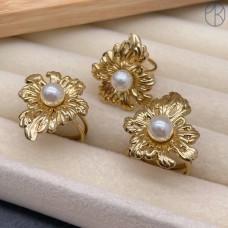 Кольцо сталь №174 цвет золото 