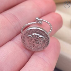 Кольцо сталь №182 цвет серебро 